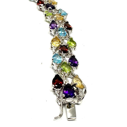 281 - silver multi gemstone set bracelet