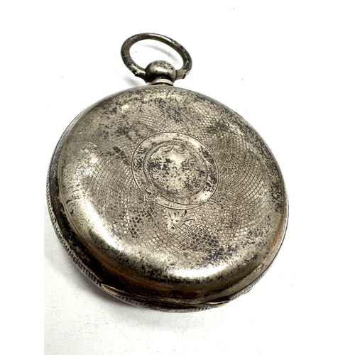 490 - Antique silver open face pocket watch not ticking