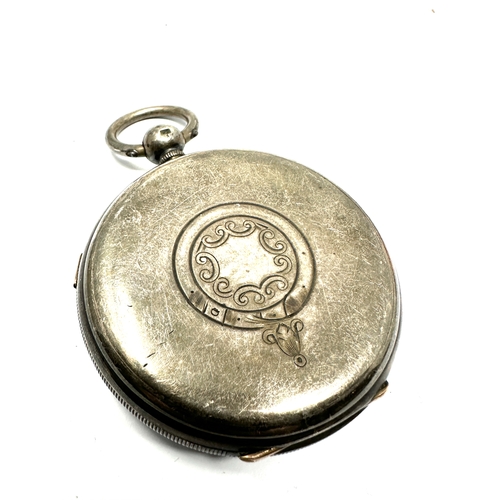 491 - Large antique silver cased harris & sons london centre second chronograph pocket watch the watch is ... 