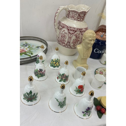 227 - Quantity of china to include wade cookie jar, set of glasses etc