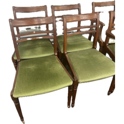 357 - Set 6 mahogany Meredew dining chairs which includes 2 carvers