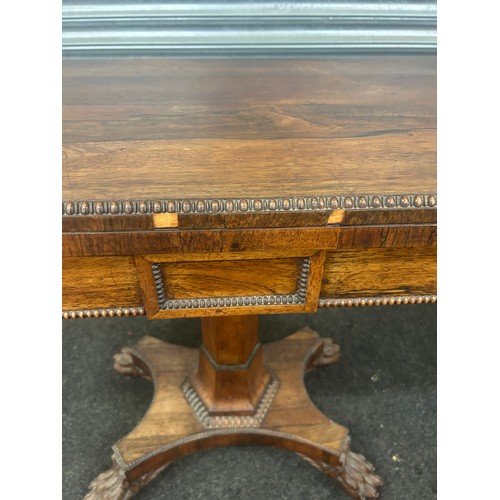 360 - Rosewood antique card table, some veneer missing as seen in images,approximate measurements: Depth 1... 