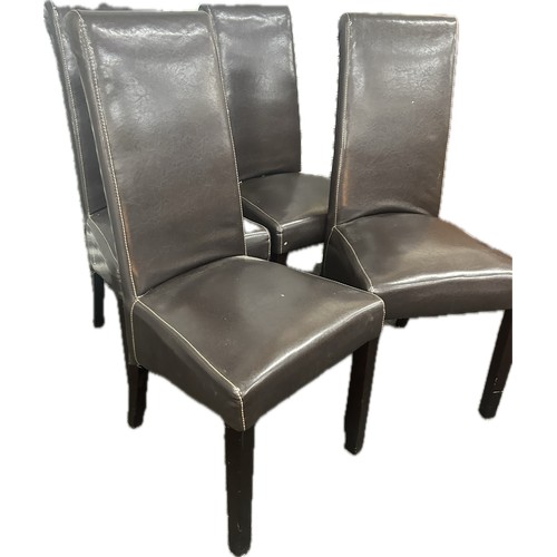 361 - 4 faux leather dining chairs