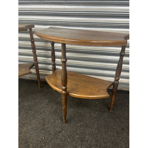 364 - 2 half moon hall tables, approximate measurements: Height 23 inches, length 22 inches, depth 12 inch... 