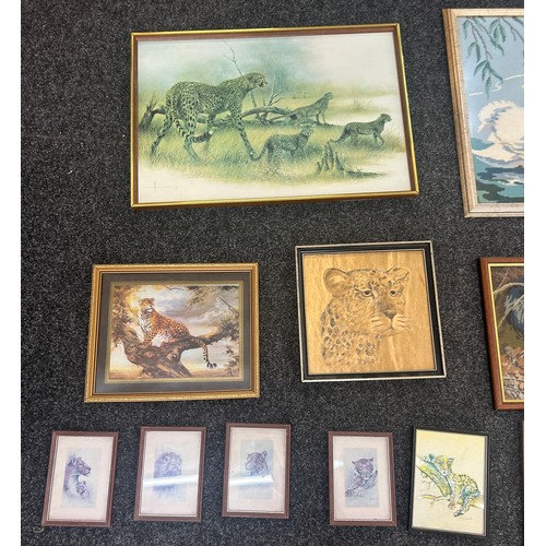 367 - 12 framed pictures all depicting animals, approximate measurements of largest Height 25 inches, Widt... 