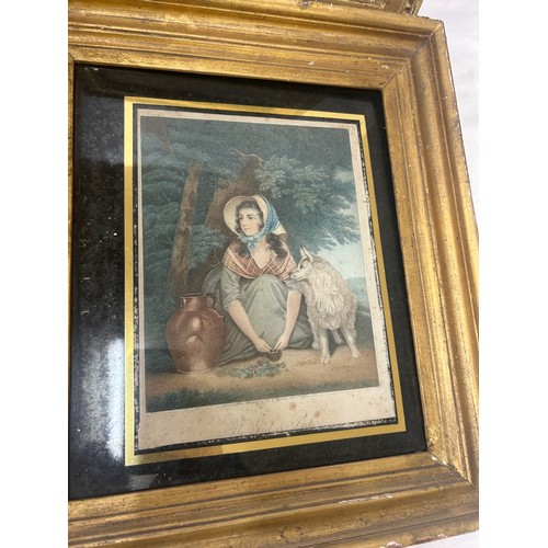 368 - 4 Antique gilt framed prints, approximate frame measurements: Height 15 inches, Width 13 inches