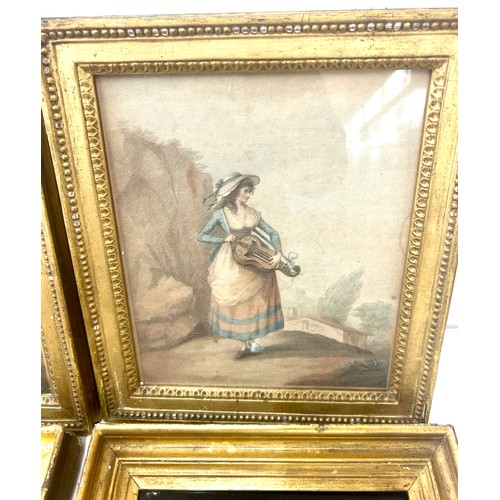 368 - 4 Antique gilt framed prints, approximate frame measurements: Height 15 inches, Width 13 inches