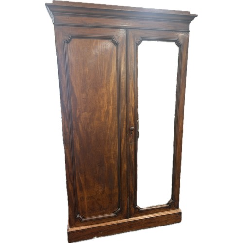 370 - Mahogany mirror door press, missing internal drawers, approximate measurements: Height 78 inches, Wi... 