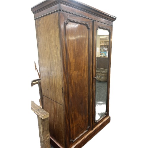 370 - Mahogany mirror door press, missing internal drawers, approximate measurements: Height 78 inches, Wi... 