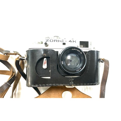 64 - Zorki-4K Rangefinder Camera with Jupiter-8 Lens & Case, working order