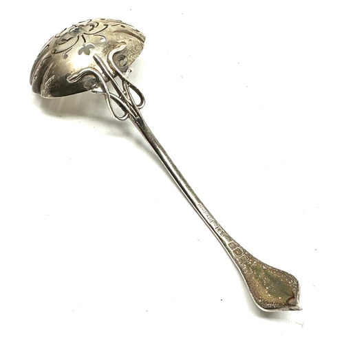 61 - Antique silver sifter spoon weight measures approx 21 cm long Birmingham silver hallmarks