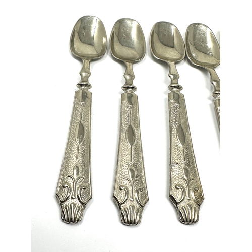 62 - 6 continental 800 silver handle tea spoons weight 180g