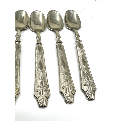 62 - 6 continental 800 silver handle tea spoons weight 180g