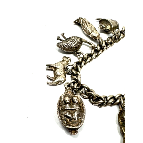 293 - Vintage silver charm bracelet & charms weight 35g