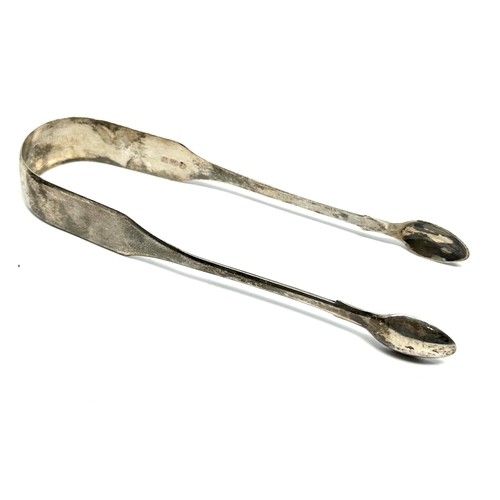 63 - Georgian silver sugar tongs weight 38g