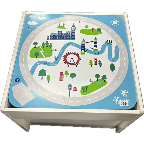 369 - Children modern play table, approximate measurements: Height 17.5 inches, 24 inches square