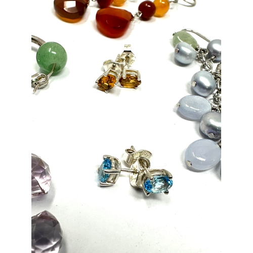 296 - 6 pairs of gemset earrings