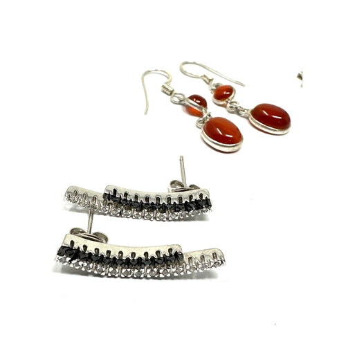 297 - 6 pairs of silver gemset earrings