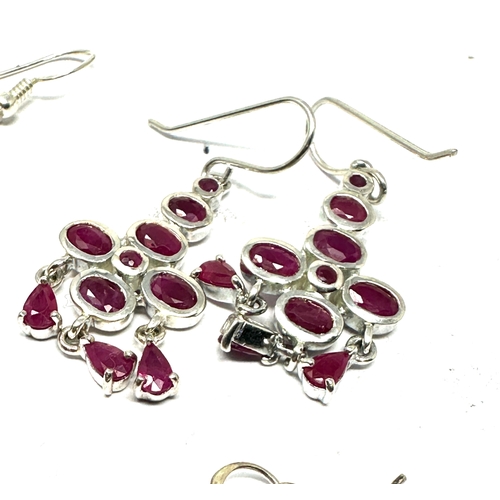 297 - 6 pairs of silver gemset earrings