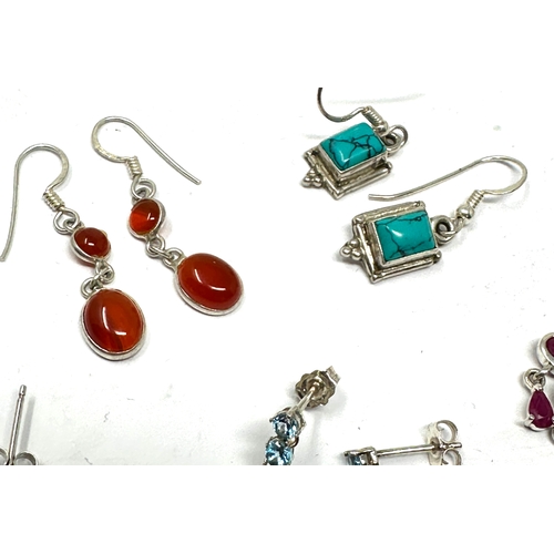 297 - 6 pairs of silver gemset earrings