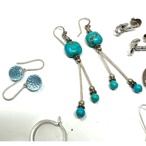 298 - 6 pairs of silver gemset earrings