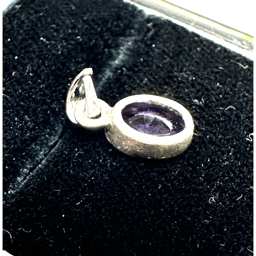 177 - small 9ct white gold amethyst pendant weight .7g