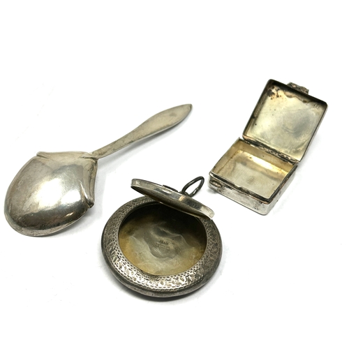 5 - vintage /antique silver pill box georgian silver caddy spoon etc