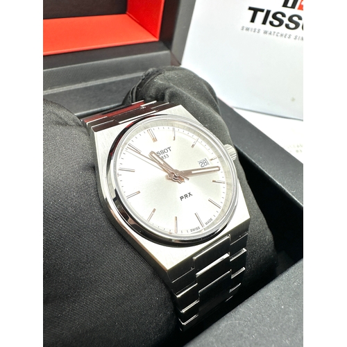 460 - Boxed Tissot 1853 PRX Gents wristwatch the watch is ticking with all boxed booklet and receipt as ne... 