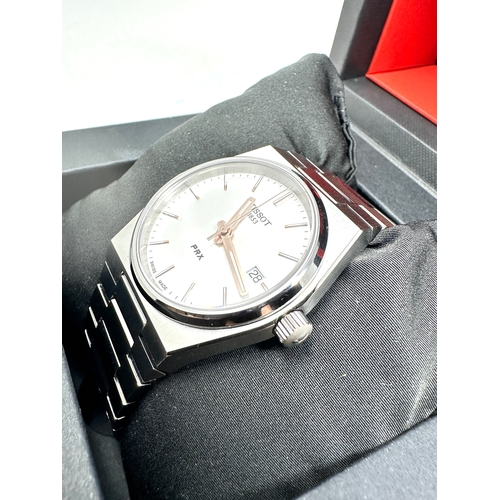 460 - Boxed Tissot 1853 PRX Gents wristwatch the watch is ticking with all boxed booklet and receipt as ne... 