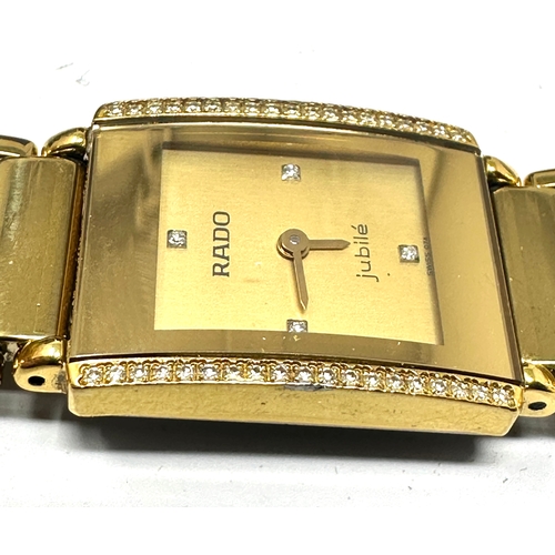 462 - Boxed Ladies Rado jubile wrist watch case back reads rado diastar diamond case & dial with all boxes... 