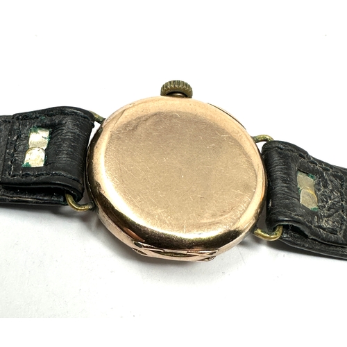 464 - Ladies 1920s 9ct gold rolex wristwatch the case measures approx 28mm dia the watch is ticking