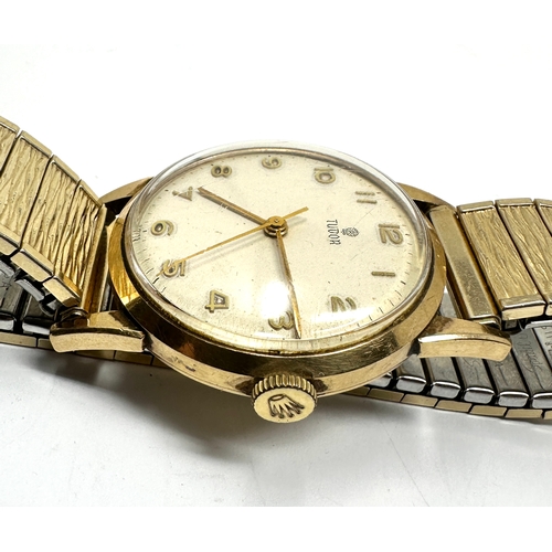 465 - Vintage 9ct gold Rolex tudor gents wristwatch the watch is ticking