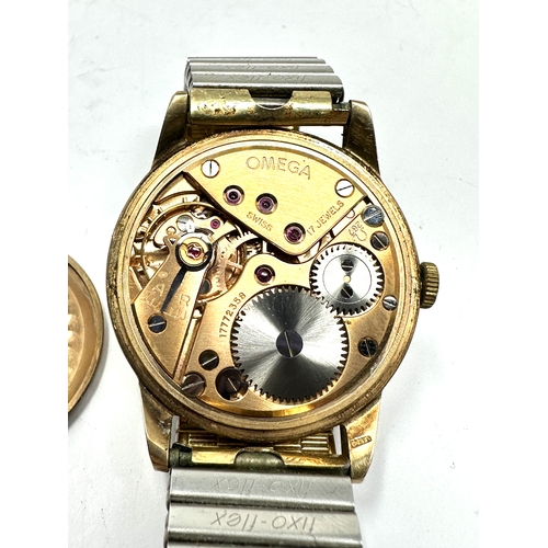 473 - Omega Geneve 9ct Gold pie pan Men's Vintage presentation Wrist Watch Manual Winding 1960s 267 cal th... 