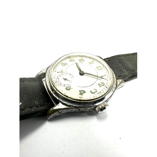 474 - 1940s Military ATP Bravingtons wristwatch manual wind the watch is ticking