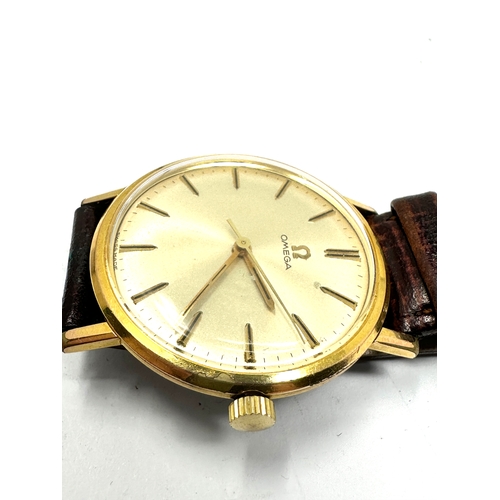 476 - Vintage omega manual wind gents wristwatch the watch is ticking omega leather strap the watch is tic... 