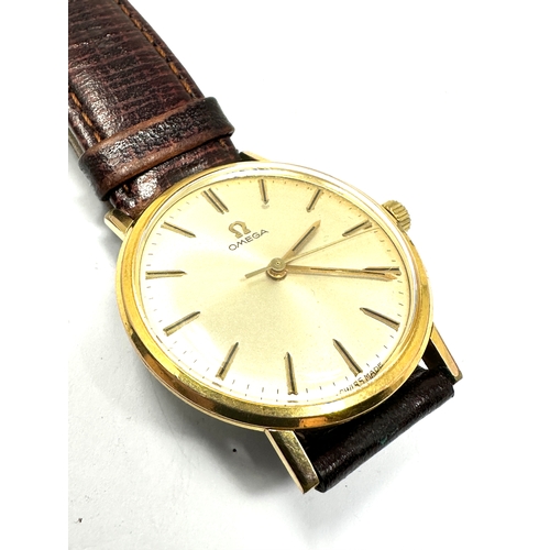 476 - Vintage omega manual wind gents wristwatch the watch is ticking omega leather strap the watch is tic... 