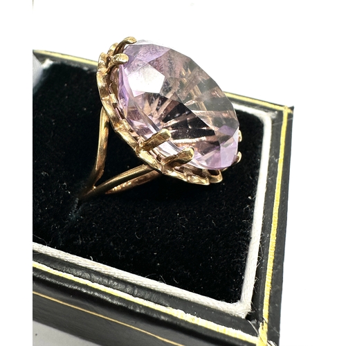 198 - 9ct gold amethyst ring weight 7.9g