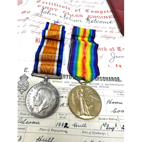 440 - ww1 medal pair sub-lieutenant paperwork photos etc