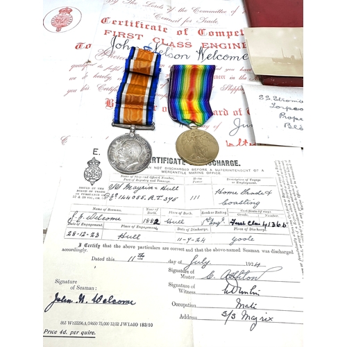 440 - ww1 medal pair sub-lieutenant paperwork photos etc