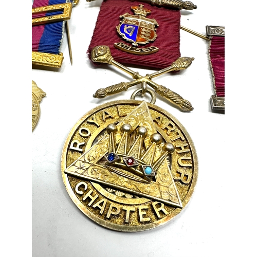 449 - 3 silver masonic jewels inc the royal arthur chapter