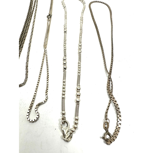 323 - 6 vintage silver necklace chains weight 42g