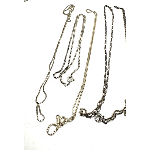 326 - 8 vintage silver necklace chains weight 32g