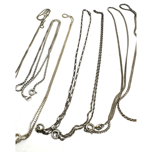 326 - 8 vintage silver necklace chains weight 32g