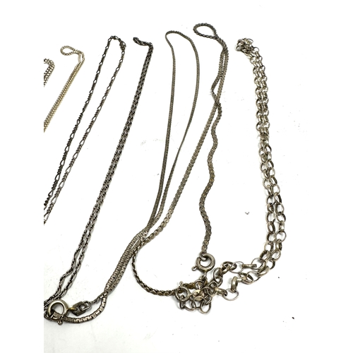 326 - 8 vintage silver necklace chains weight 32g