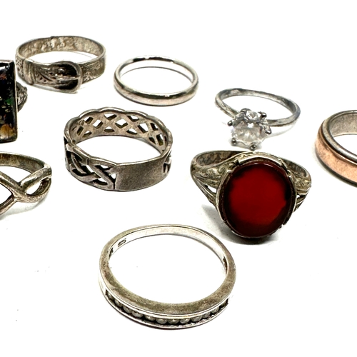 335 - selection of 9 vintage silver rings weight 35g