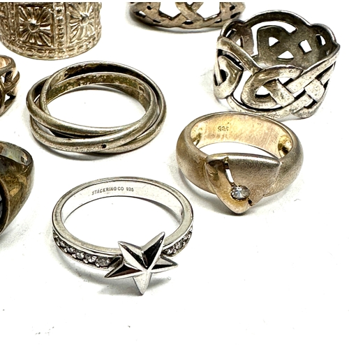 336 - 9 vintage silver rings weight