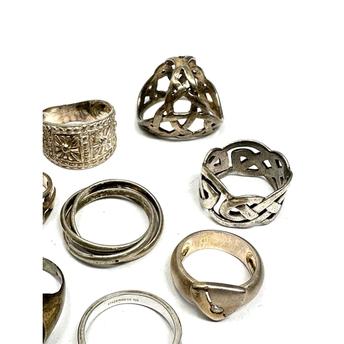 336 - 9 vintage silver rings weight