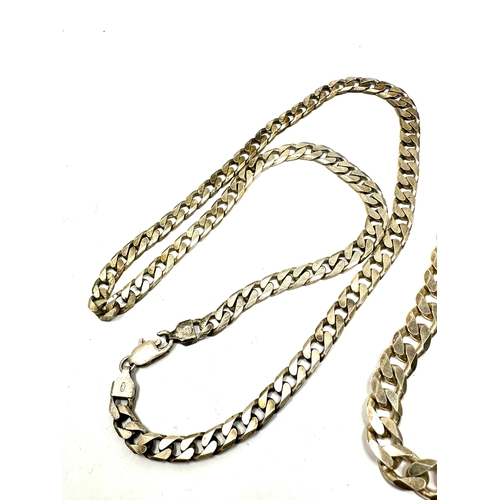 337 - Vintage silver curb link necklace and bracelet weight 55g