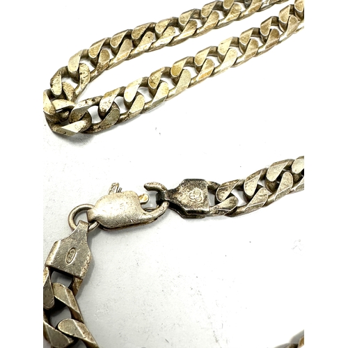 337 - Vintage silver curb link necklace and bracelet weight 55g