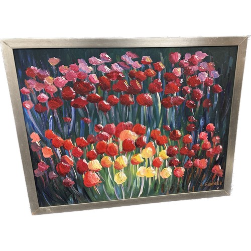 268 - Large signed Tulip picture  measures approximately 43 inches by 35 inches